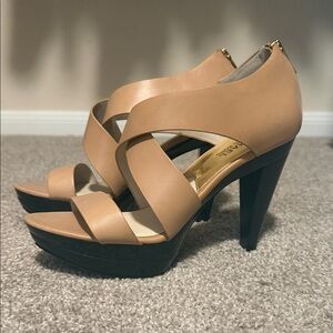 Elegant Tan High Heel Sandals